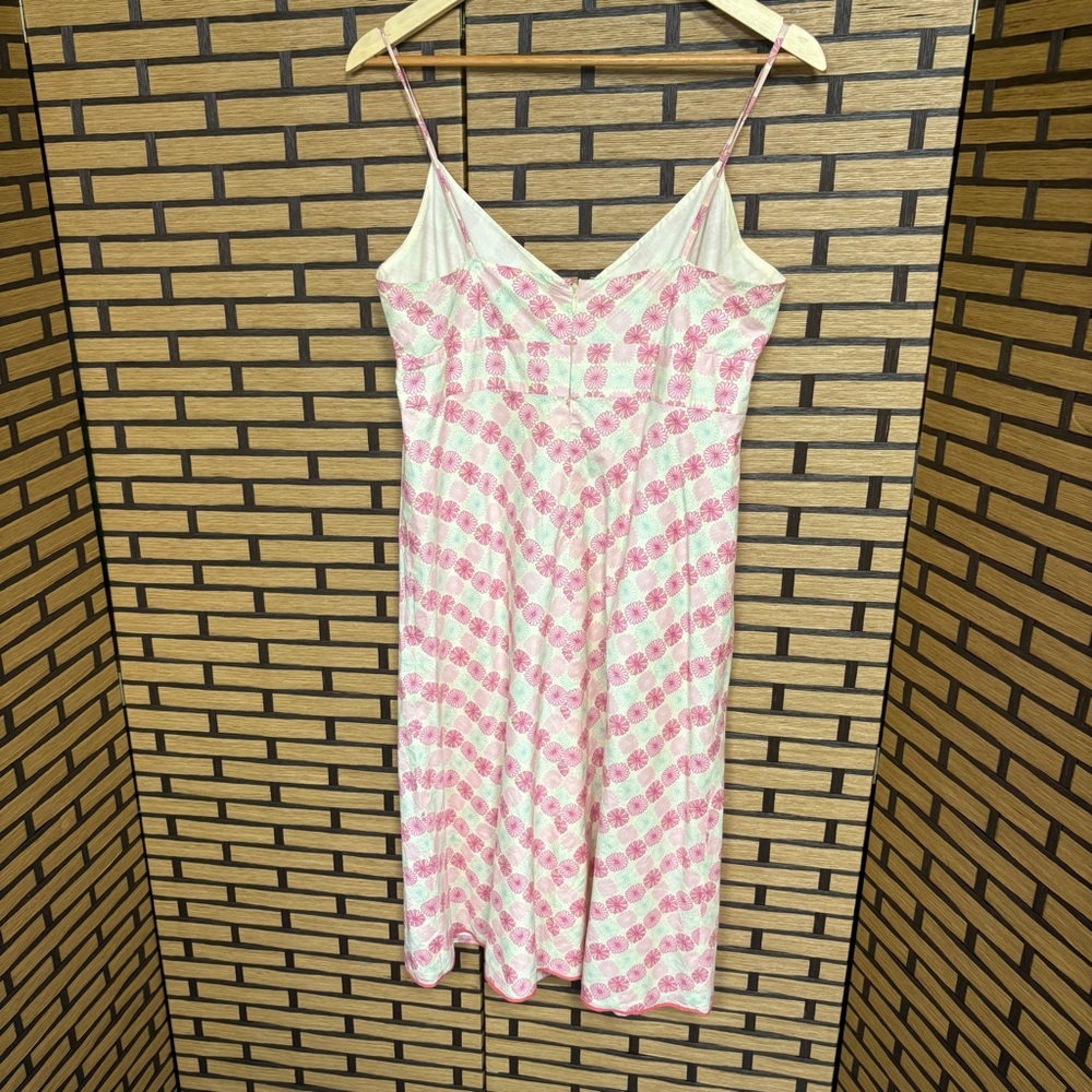 I. Crew Pink And White Floral Cotton‎ Dress Size 12 - Picture 2 of 8